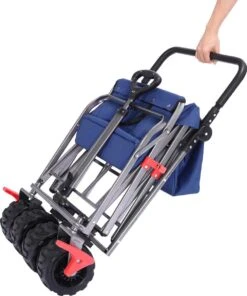 AREBOS Handkar | Transportwagen | Apparatuurwagen | Opvouwbaar | Duwstang| Blauw -Buitenkampeer Winkel 1001x1200 2