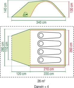 Coleman Darwin 4 Plus Koepeltent - 4-Persoons - Groen -Buitenkampeer Winkel 1003x1200 3