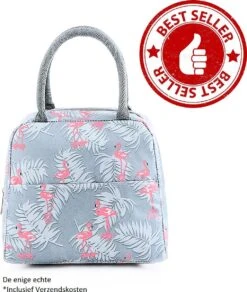 Koeltas - Lunchtas - Volwassenen En Kinderen - Compact & Handig: Zomer - Picknick -School - Lunch - Werk - Grijs Flamingo -Buitenkampeer Winkel 1016x1200