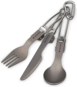 Navaris Campingbestek Van Titanium - Set Met Vork, Mes En Lepel - Inklapbaar - Bestekset Voor Onderweg - Inclusief Karabijnhaak En Bewaarzakje -Buitenkampeer Winkel 1057x1200 2