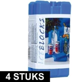 Merkloos Koelelementen 4 Stuks - 8 X 15 Cm - 200 Gram - Koelblokken/koelelementen Voor Koeltas/koelbox