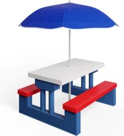 Merkloos Kinder Picknicktafel Met Parasol - Blauw 17 Merkloos Kinder Picknicktafel Met Parasol - Blauw -Buitenkampeer Winkel 1097x1200