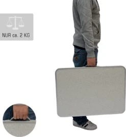 Alu Campingtafel 70x55cm - Inklapbbar Kampeertafel - Picknicktafel Licht Vouwtafel Klaptafel Grijs -Buitenkampeer Winkel 1102x1200