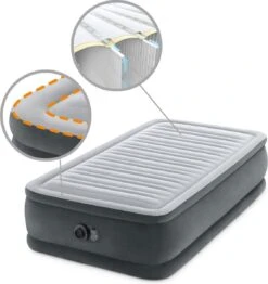 Intex Luchtbed - 1-Persoons - 99 X 191 X 46 Cm - Grijs - Met Ingebouwde Pomp, Hoeslaken Wit En Reparatieset -Buitenkampeer Winkel 1133x1200 4