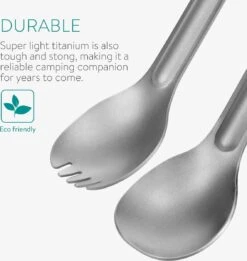 Navaris Spork En Lepel Met Extra Lange Handgreep - Campingbestek Van Titanium - Bestek Voor Onderweg - Lichtgewicht - Inclusief Bewaarzakje -Buitenkampeer Winkel 1135x1200 1