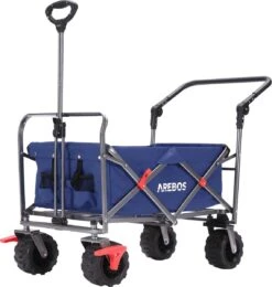 AREBOS Handkar | Transportwagen | Apparatuurwagen | Opvouwbaar | Duwstang| Blauw -Buitenkampeer Winkel 1142x1200 5