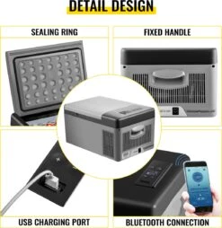 VEVOR - Coolbox - Koelbox 15L - Elektrische Coolbox - Draagbare Mini Koelkast - Draagbare Auto Vriezer 12/24Volt -Buitenkampeer Winkel 1167x1200