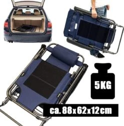 Ligstoel 155x60cm - Opvouwbaar Campingstoel Ligbed Strandstoel Tuinstoel Vouwligstoel Blauw -Buitenkampeer Winkel 1184x1200