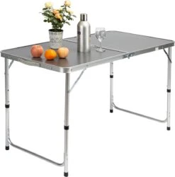 Casaria Campingtafel – Inklapbaar Verstelbaar - 120x60x70 Cm Grijs -Buitenkampeer Winkel 1185x1200 2