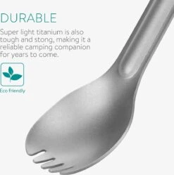 Navaris 2x Spork Met Extra Lange Handgreep - Set Van 2 - Campingbestek Van Titanium - Bestek Voor Onderweg - Lichtgewicht - Inclusief Bewaarzakje -Buitenkampeer Winkel 1188x1200 4