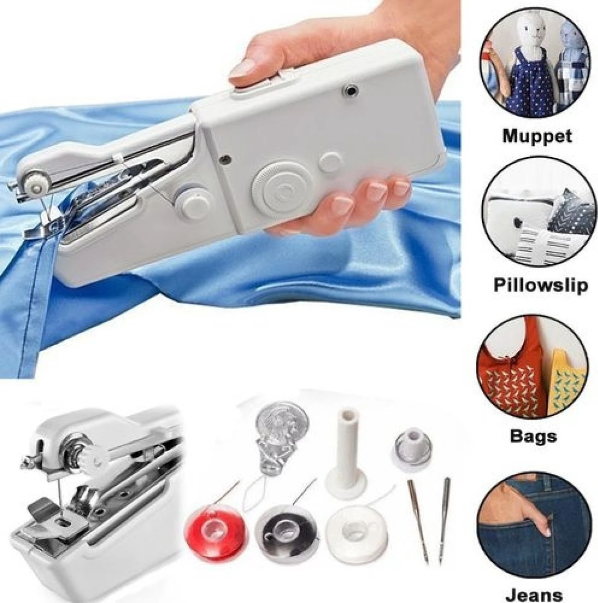 Borvat® | Elektrische Mini Handnaaimachine | Repareren Van Kleding Scheuren Of Gaten | Compact Voor Reizen Of Vakantie | Draadloze Hand Naaimachine Op Batterijen 2 Borvat® | Elektrische Mini Handnaaimachine | Repareren Van Kleding Scheuren Of Gaten | Compact Voor Reizen Of Vakantie | Draadloze Hand Naaimachine Op Batterijen - Afbeelding 2