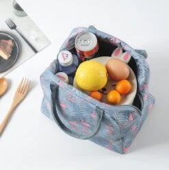 Koeltas - Lunchtas - Volwassenen En Kinderen - Compact & Handig: Zomer - Picknick -School - Lunch - Werk - Grijs Flamingo -Buitenkampeer Winkel 1193x1200