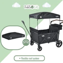 FableKids LEO X4Lite Opvouwbare Handkar Met Dak Onyx Zwart -Buitenkampeer Winkel 1194x1200 3