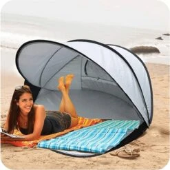 Deryan Luxe Pop Up Strandtent XXL - Anti-UV 50+ - Zilver -Buitenkampeer Winkel 1198x1200 14