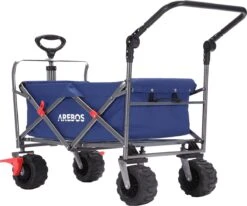 AREBOS Handkar | Transportwagen | Apparatuurwagen | Opvouwbaar | Duwstang| Blauw -Buitenkampeer Winkel 1200x1000 11