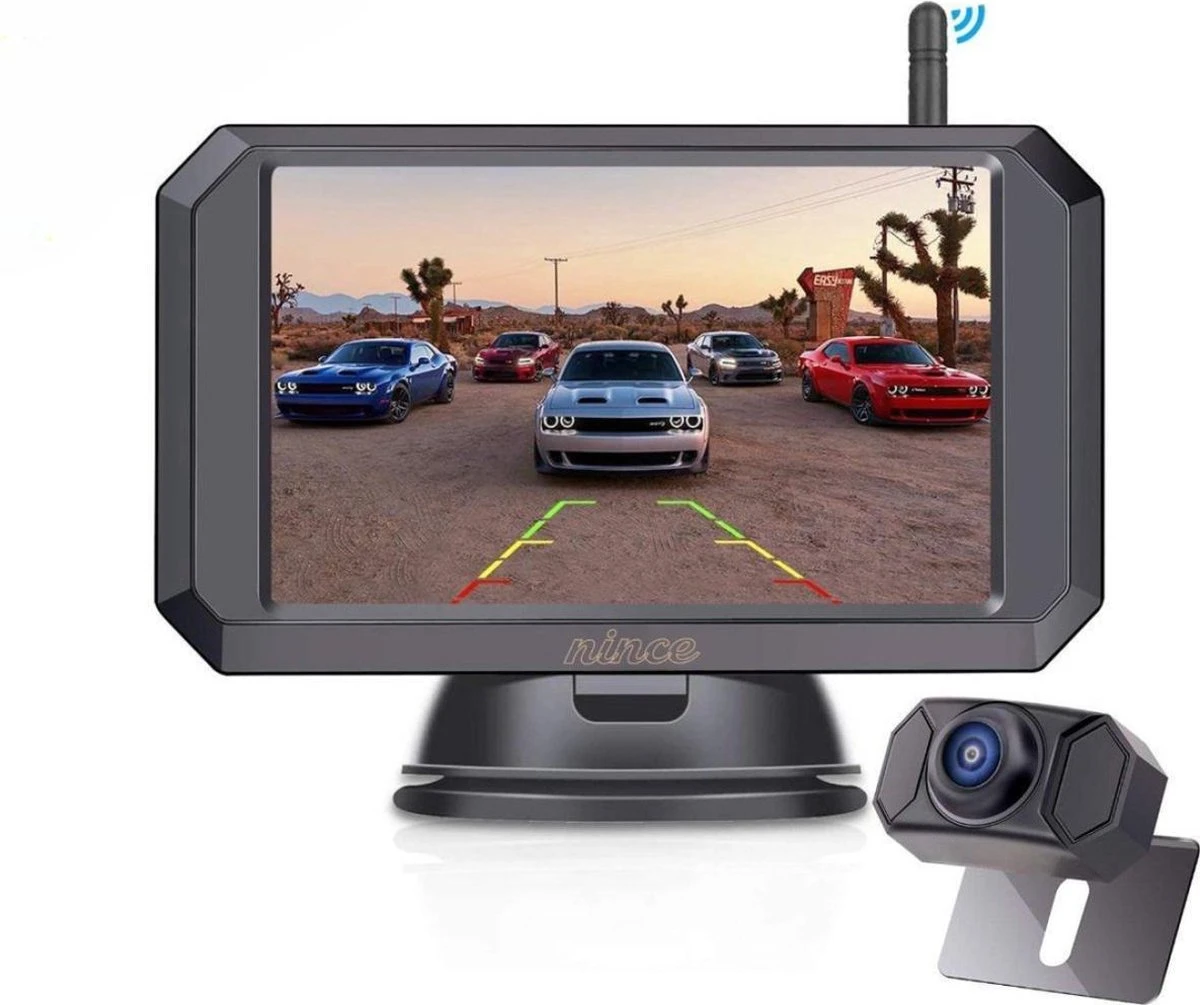 Nince ARC1 Draadloze Achteruitrijcamera Draadloos 2022 Model - 5 Inch Digitale Achteruit Rijcamera Met IR Nachtzicht - 2 Kanaals 1 Nince ARC1 Draadloze Achteruitrijcamera Draadloos 2022 Model - 5 Inch Digitale Achteruit Rijcamera Met IR Nachtzicht - 2 Kanaals