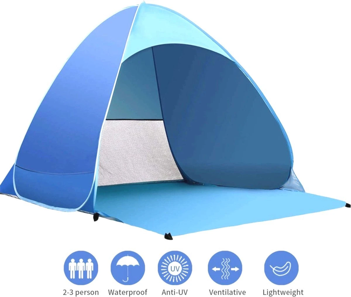 IGOODS Pop-up Tent - 2/3-Persoons - Blauw 2 IGOODS Pop-up Tent - 2/3-Persoons - Blauw - Afbeelding 2