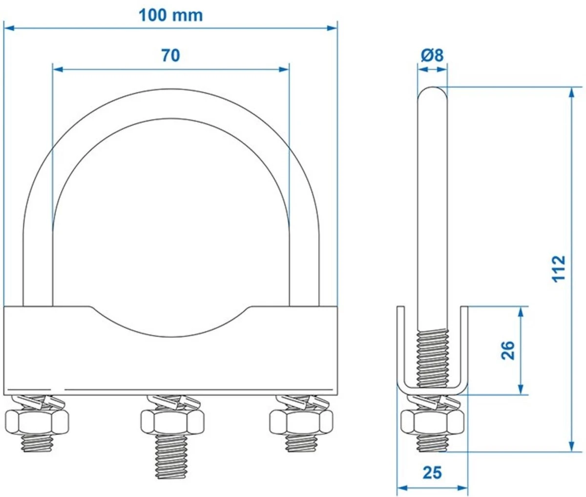 PROPLUS Pro Plus U-Beugel 60/70 Mm Voor Neuswielklem - 2 Stuks 6 PROPLUS Pro Plus U-Beugel 60/70 Mm Voor Neuswielklem - 2 Stuks - Afbeelding 6
