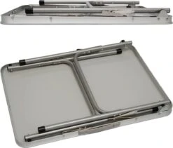 Alu Campingtafel 70x55cm - Inklapbbar Kampeertafel - Picknicktafel Licht Vouwtafel Klaptafel Grijs -Buitenkampeer Winkel 1200x1024