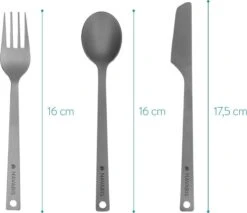 Navaris Campingbestek Van Titanium - Set Met Vork, Mes En Lepel - Bestekset Voor Onderweg En Op Reis - Inclusief Karabijnhaak En Bewaarzakje -Buitenkampeer Winkel 1200x1034 4