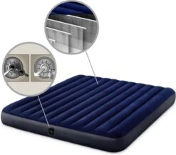 Intex Luchtbedset Intex Luchtbed - 2-Persoons - 183 X 203 X 25 Cm - Blauw + Intex Elektrische Pomp - 650 Liter/min + Hoeslaken Wit + Reparatieset -Buitenkampeer Winkel 1200x1053 2