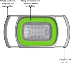 Buxibo - 3-Delige Keuken Vergiet Set Inklapbaar Groen/Grijs -Buitenkampeer Winkel 1200x1056 2