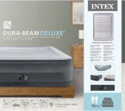 Intex Luchtbed - 2-Persoons - 152 X 203 X 33 Cm - Grijs - Met Ingebouwde Pomp, Hoeslaken Wit En Reparatieset 16 Intex Luchtbed - 2-Persoons - 152 X 203 X 33 Cm - Grijs - Met Ingebouwde Pomp, Hoeslaken Wit En Reparatieset -Buitenkampeer Winkel 1200x1074 5