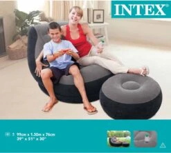 Intex Lounge Stoel - Ultra Lounge - Opblaasbaar - Grijs/zwart -Buitenkampeer Winkel 1200x1080 3