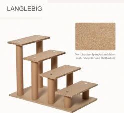 PawHut Huisdierentrap Hondentrap Met 4 Treden Kattentrap Met Afneembare Pluchen Hoes D06-091 -Buitenkampeer Winkel 1200x1094 5