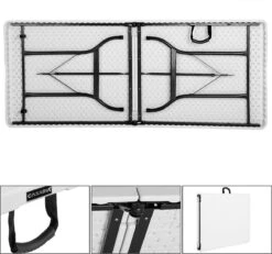 Casaria Tuintafel Opvouwbaar – Met Draaggreep 220x70 Cm – Wit -Buitenkampeer Winkel 1200x1121 2