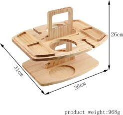 Merkloos Houten Outdoor Wijntafel Draagbare Houten Picknicktafel Mini Campingtafels Met Wijnglas Houder Voor Tuin Outdoor Camping Picknick Strand - Plataan Hout - Wijn -Buitenkampeer Winkel 1200x1122