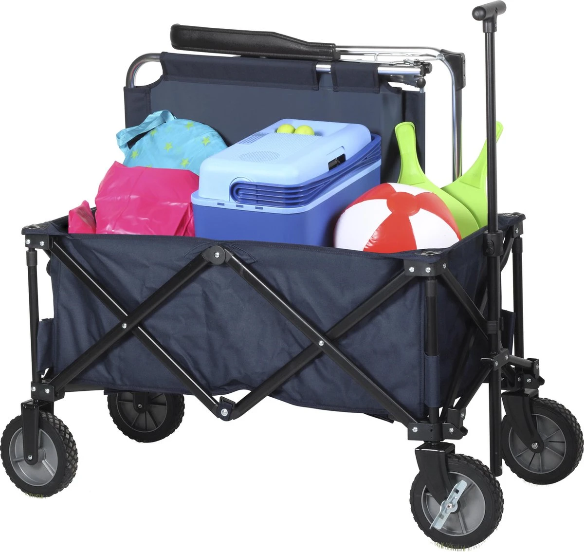 Campart Bolderkar HC-0910 - Opvouwbaar - Bolderwagen Met Stevig Harmonicaframe - Inclusief Opbergtas En Bodemplaat - Blauw 1 Campart Bolderkar HC-0910 - Opvouwbaar - Bolderwagen Met Stevig Harmonicaframe - Inclusief Opbergtas En Bodemplaat - Blauw