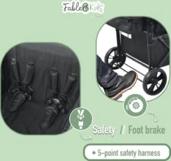 FableKids LEO X4Lite Opvouwbare Handkar Met Dak Onyx Zwart -Buitenkampeer Winkel 1200x1134 5