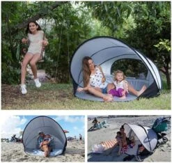 Deryan Luxe Pop Up Strandtent XXL - Anti-UV 50+ - Zilver -Buitenkampeer Winkel 1200x1137 4
