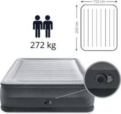 Intex Luchtbed - 2-Persoons - 152 X 203 X 33 Cm - Grijs - Met Ingebouwde Pomp, Hoeslaken Wit En Reparatieset 14 Intex Luchtbed - 2-Persoons - 152 X 203 X 33 Cm - Grijs - Met Ingebouwde Pomp, Hoeslaken Wit En Reparatieset -Buitenkampeer Winkel 1200x1138 3