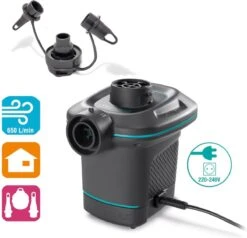 Intex Luchtbedset Intex Luchtbed - 2-Persoons - 183 X 203 X 25 Cm - Blauw + Intex Elektrische Pomp - 650 Liter/min + Hoeslaken Wit + Reparatieset -Buitenkampeer Winkel 1200x1155 12