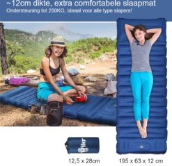 Hikr® Slaapmat 10cm+ Dikte - Comfortabel Luchtmatras - Zelfopblazend Met De Voet - TPU+40D Nylon - Slaapmatje Eenpersoons En Uit Te Breiden Tot Tweepersoons - Slaapmat Met Ingebouwde Pomp -Buitenkampeer Winkel 1200x1159 1