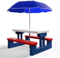 Merkloos Kinder Picknicktafel Met Parasol - Blauw 16 Merkloos Kinder Picknicktafel Met Parasol - Blauw -Buitenkampeer Winkel 1200x1167