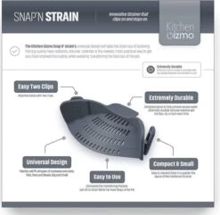 SensaHome- Siliconen Vergiet - Keuken Afgietdeksel - Afgiethulp - Siliconen - BPA Vrij - Grijs -Buitenkampeer Winkel 1200x1171 3