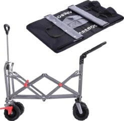 AREBOS Handkar | Transportwagen | Apparatuurwagen | Opvouwbaar | Duwstang| Zwart -Buitenkampeer Winkel 1200x1177 5