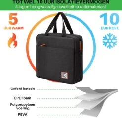 Brisby 4 Laags Geïsoleerde Koeltas - Lunchtas 7 Liter - Zwart -Buitenkampeer Winkel 1200x1178 1