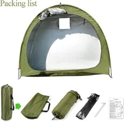 Merkloos Fietstent, Beschermhoes Fietsenschuur, Tent Voor Camping In De Open Lucht-groen 200*80*165CM -Buitenkampeer Winkel 1200x1182 6