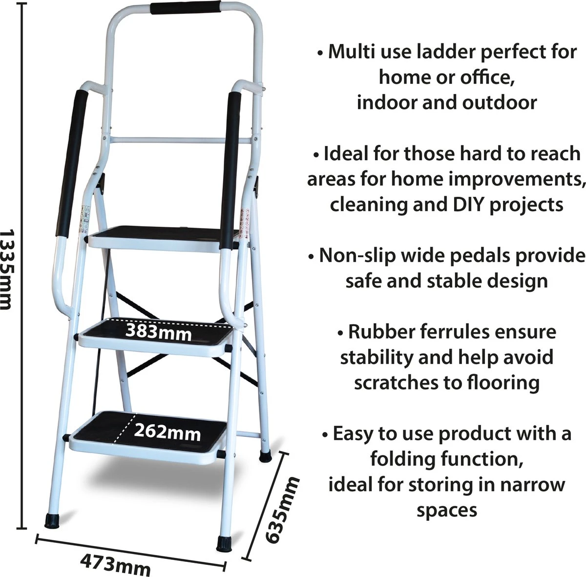 Aidapt Opstapkruk Met Leuning - 3 Treden 3 Aidapt Opstapkruk Met Leuning - 3 Treden - Afbeelding 3