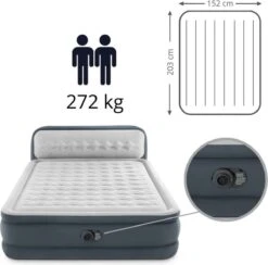 Intex 64448 - Queen Deluxe Ultra-Plush Zelfopblazend 2-persoons Luchtbed Met Hoofdboord (203x152x46cm) -Buitenkampeer Winkel 1200x1183 6
