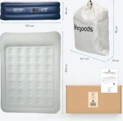 LifeGoods Luchtbed - 2 Persoons - Met Ingebouwde Pomp - Incl. Draagtas En Reparatiekit -Buitenkampeer Winkel 1200x1184 12