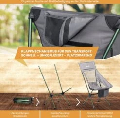 Skandika Campingstoel Compact SET – Campingstoelen – Campingstoel Tot 150 Kg Belastbaar - Kampeerstoel, Visstoel, Kleine Pakmaat, Opvouwbaar, Stabiel, Licht, Comfortabel Gepolsterd – Draagtas Meegeleverd – Vouwstoel – Kampeermeubelen – Grijs 10 Skandika Campingstoel Compact SET – Campingstoelen – Campingstoel Tot 150 Kg Belastbaar - Kampeerstoel, Visstoel, Kleine Pakmaat, Opvouwbaar, Stabiel, Licht, Comfortabel Gepolsterd – Draagtas Meegeleverd – Vouwstoel – Kampeermeubelen – Grijs -Buitenkampeer Winkel 1200x1184