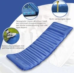 Hikr® Slaapmat 10cm+ Dikte - Comfortabel Luchtmatras - Zelfopblazend Met De Voet - TPU+40D Nylon - Slaapmatje Eenpersoons En Uit Te Breiden Tot Tweepersoons - Slaapmat Met Ingebouwde Pomp -Buitenkampeer Winkel 1200x1186 8