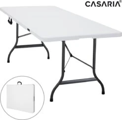 Casaria Tuintafel Opvouwbaar – Met Draaggreep 220x70 Cm – Wit -Buitenkampeer Winkel 1200x1187 1