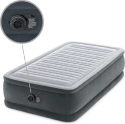 Intex Luchtbed - 1-Persoons - 99 X 191 X 46 Cm - Grijs - Met Ingebouwde Pomp, Hoeslaken Zwart En Reparatieset -Buitenkampeer Winkel 1200x1190 12