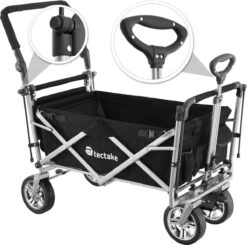 Tectake - Opvouwbare Bolderwagen Handkar Nico Zwart - 403549 -Buitenkampeer Winkel 1200x1191 9